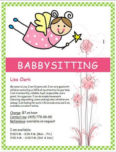 Babysitting Flyers And Ideas 16 Free Templates 