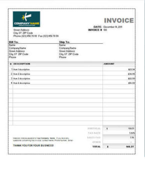 Sales Invoice Templates Examples In Word And Excel