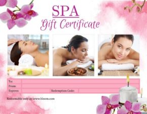 Spa Gift Certificate Printable Free In Gift Card Template Spa My Xxx Hot Girl