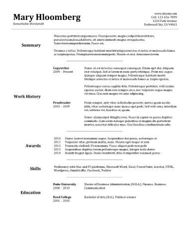 Download Resume Templates For Openoffice Www Orgbinder Com