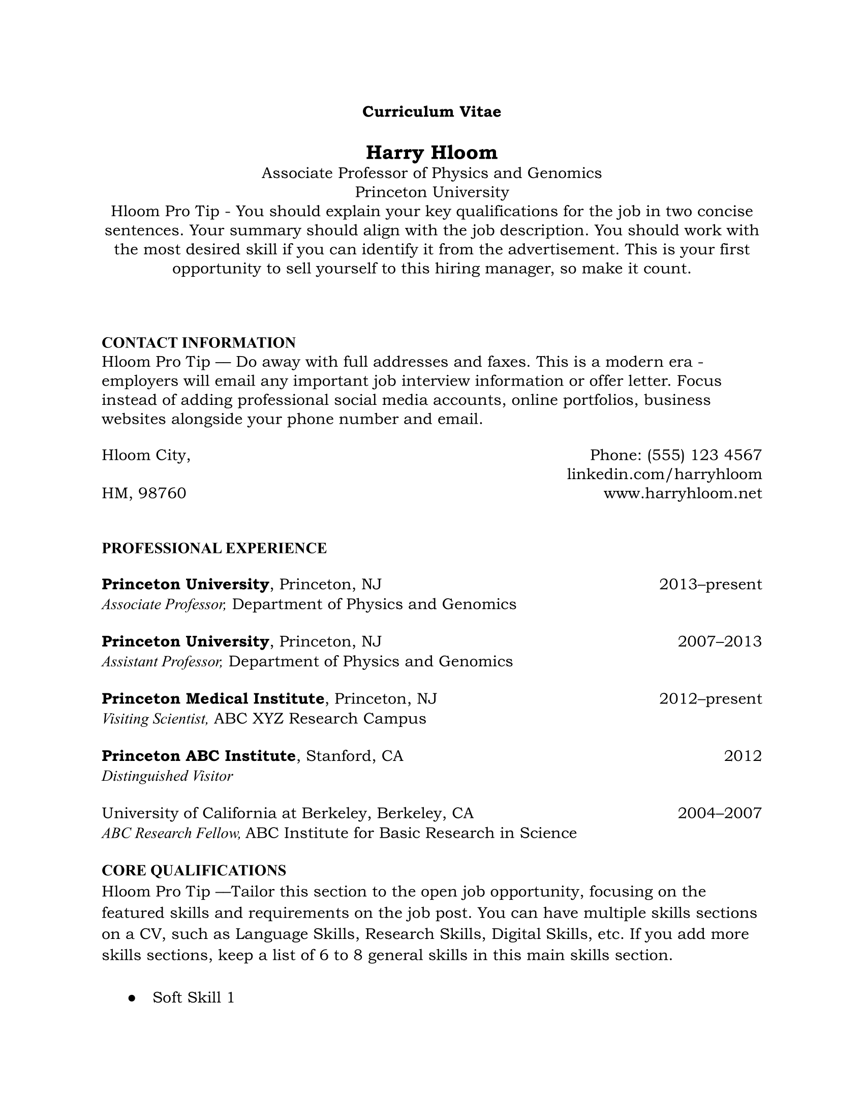 physics phd resume