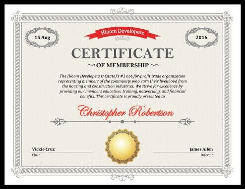 membership certificate design