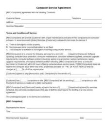 31 Sample Agreement Templates In Microsoft Word   Computer Service Agreement 220x285 