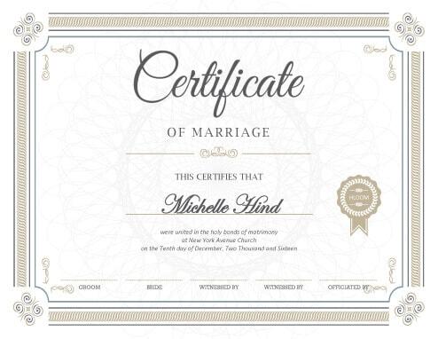 fake certificate of virtual marriage blank