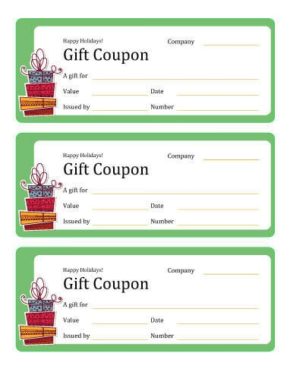 21 Printable Christmas Coupons | Download for Free