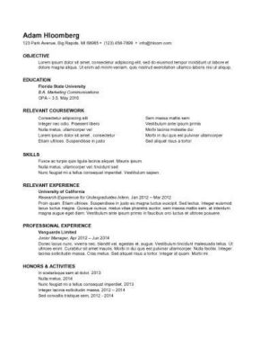 how to create resume for internship