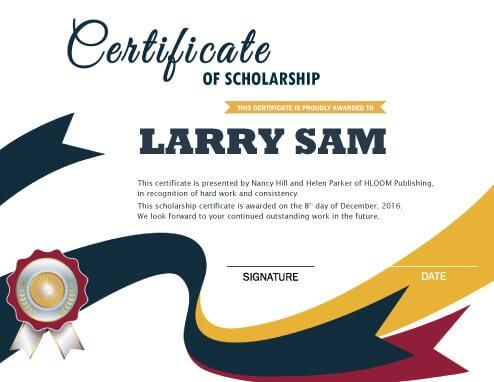 Certificate Of Scholarship Template