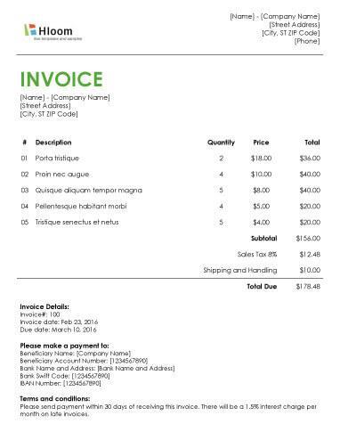 invoice template for word
 19 Blank Invoice Templates [Microsoft Word]