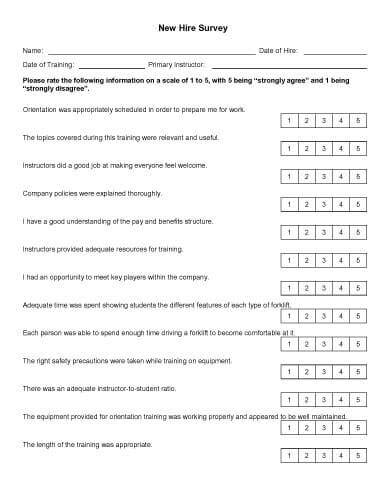 30 Sample Survey Templates In Microsoft Word - the new hire free survey template is intended to assess how efficiently workers were trained on material handling equipment as well as determine if adequate