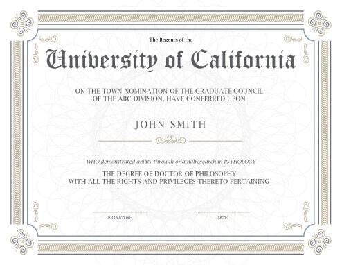 phd completion certificate