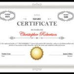 Certificado de acciones imprimible [ Descarga gratuita ]