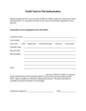 Credit Card Authorization Forms | Download for Free