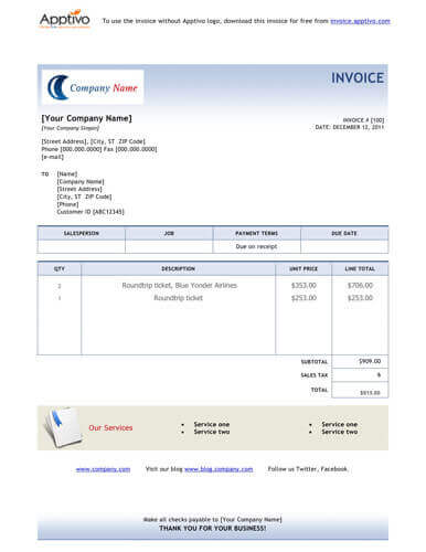 Sales Invoice Templates [27 Examples in Word and Excel]