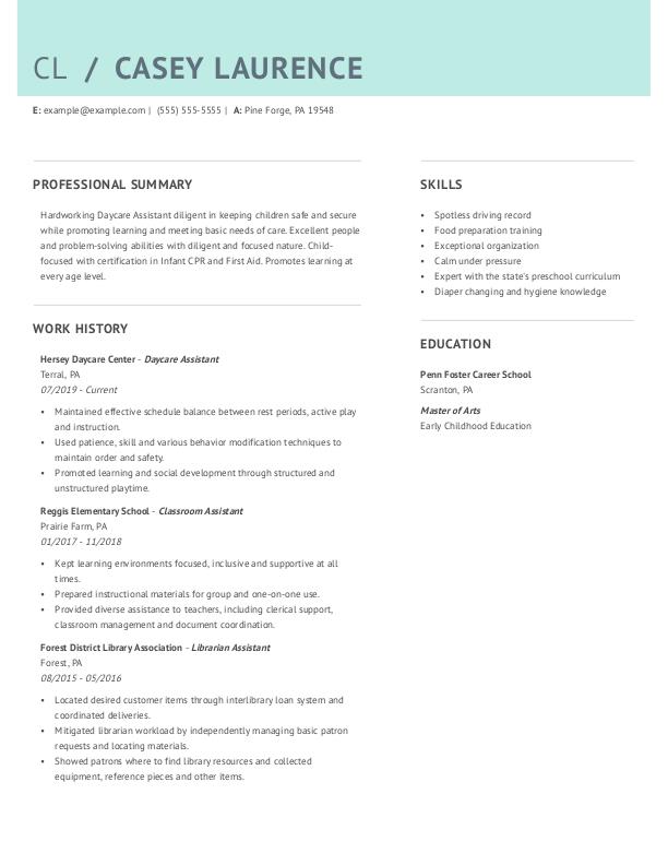 Day Care Assistant | Free Resume Templates + How-To Guide