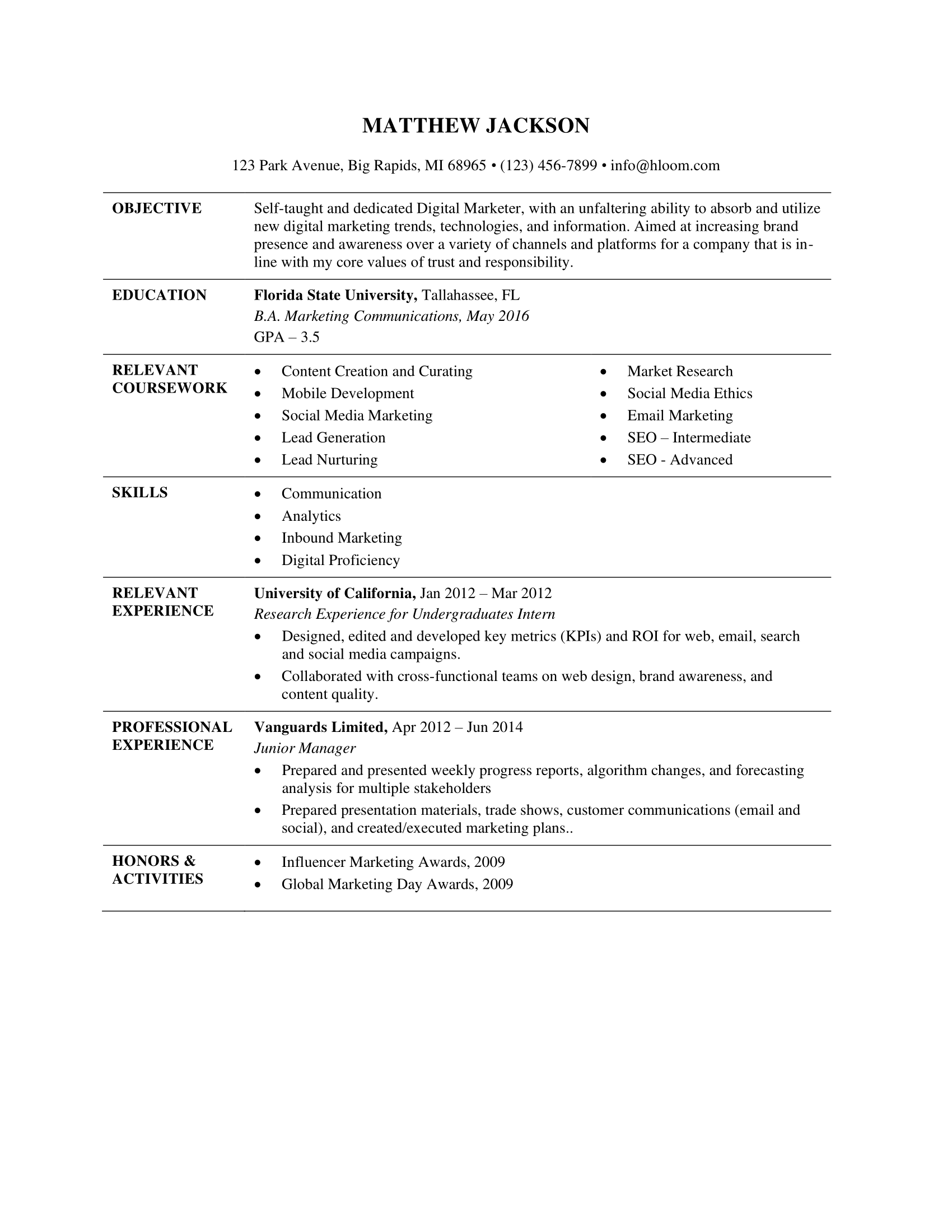 how to write a resume objective for internships